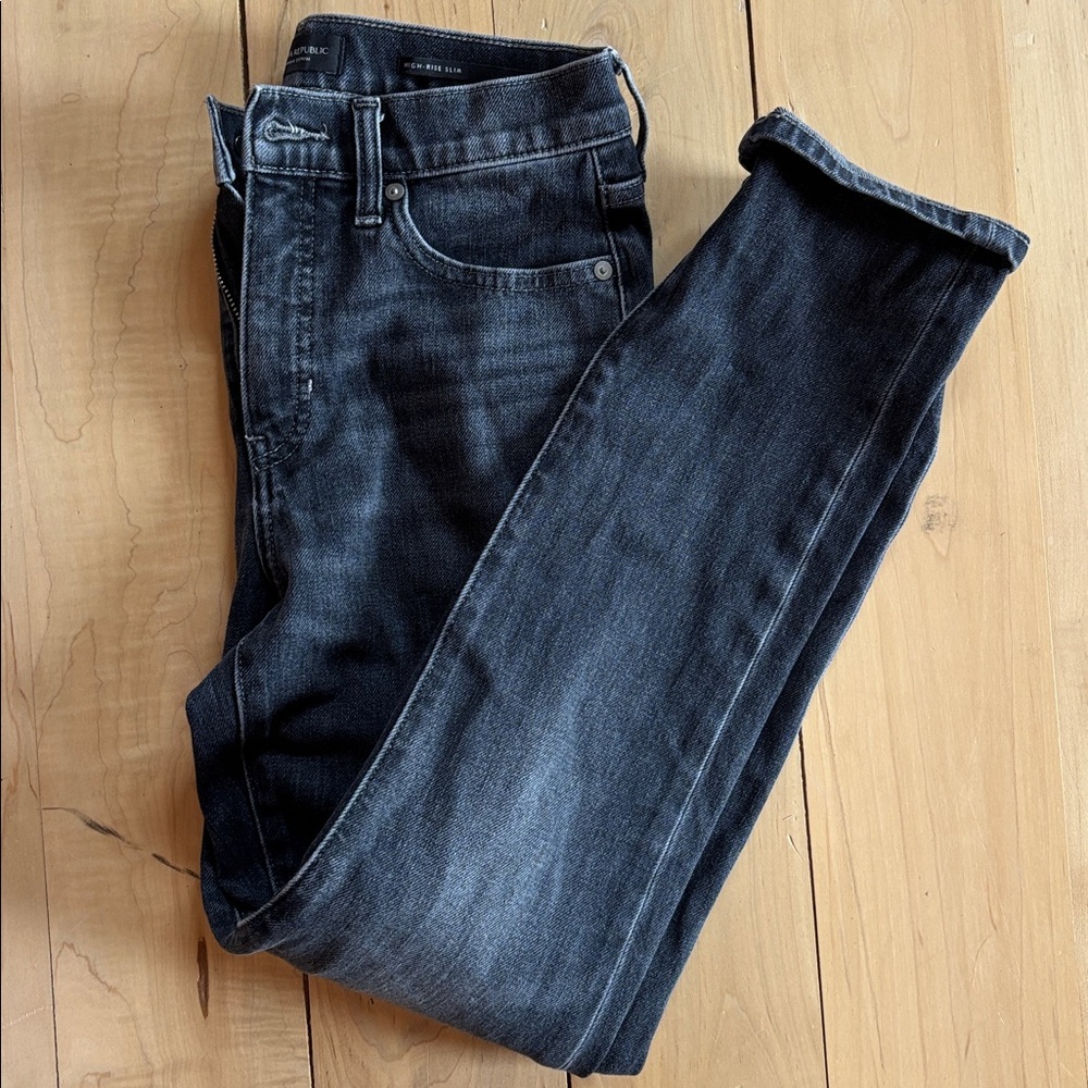 Banana Republic Woman's Dark Gray/black Skinny Jeans